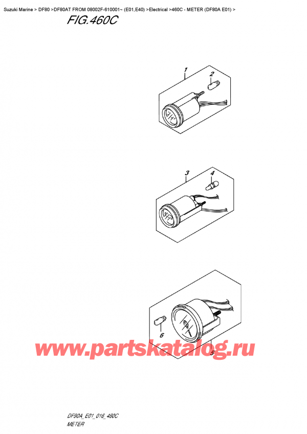   ,   , Suzuki DF80AT FROM 08002F-610001~ (E01,E40) , Meter (Df80A  E01)