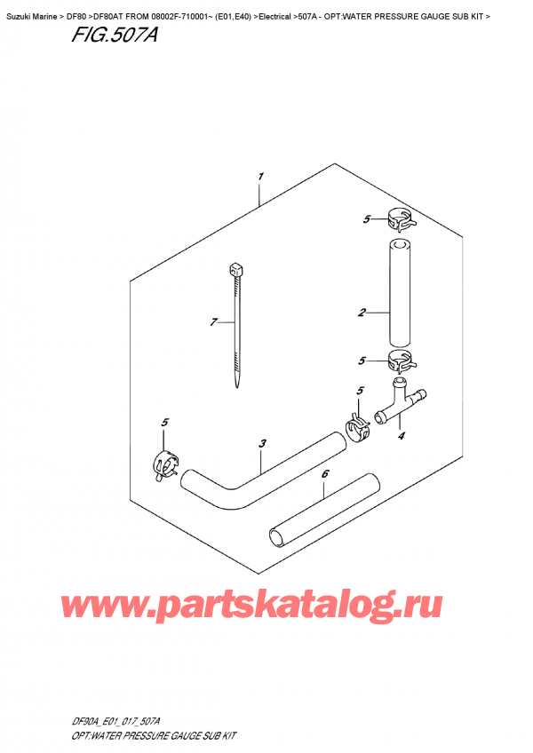  ,  , Suzuki DF80A TL FROM 08002F-710001~ (E01) , Opt:water Pressure  Gauge  Sub  Kit / :     