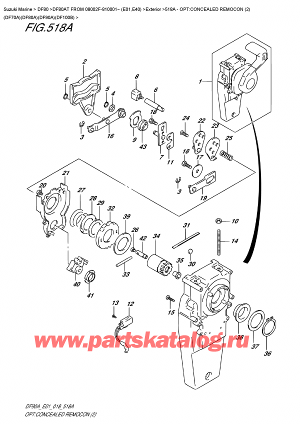 , , Suzuki DF80A TL FROM 08002F-810001~ (E01), Opt:concealed  Remocon  (2)  (Df70A)(Df80A)(Df90A)(Df100B) - :  ,   (2) (Df70A) (Df80A) (Df90A) (Df100B)