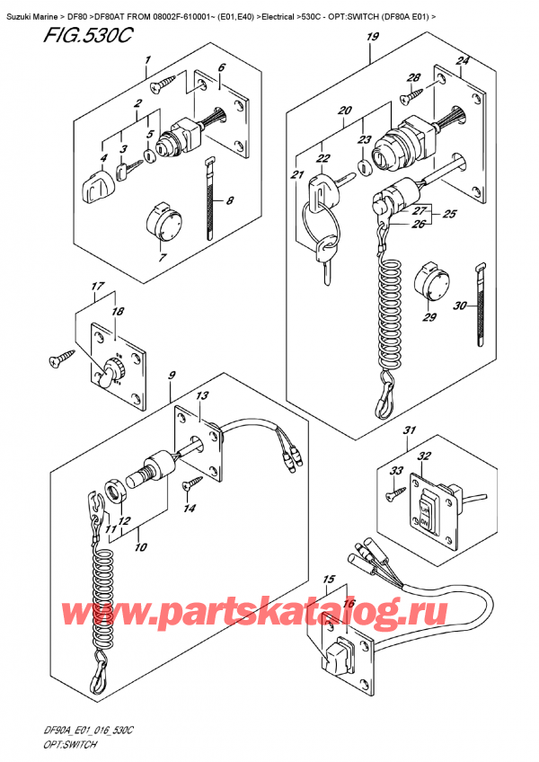  ,   , Suzuki DF80AT FROM 08002F-610001~ (E01,E40) , :  (Df80A E01)