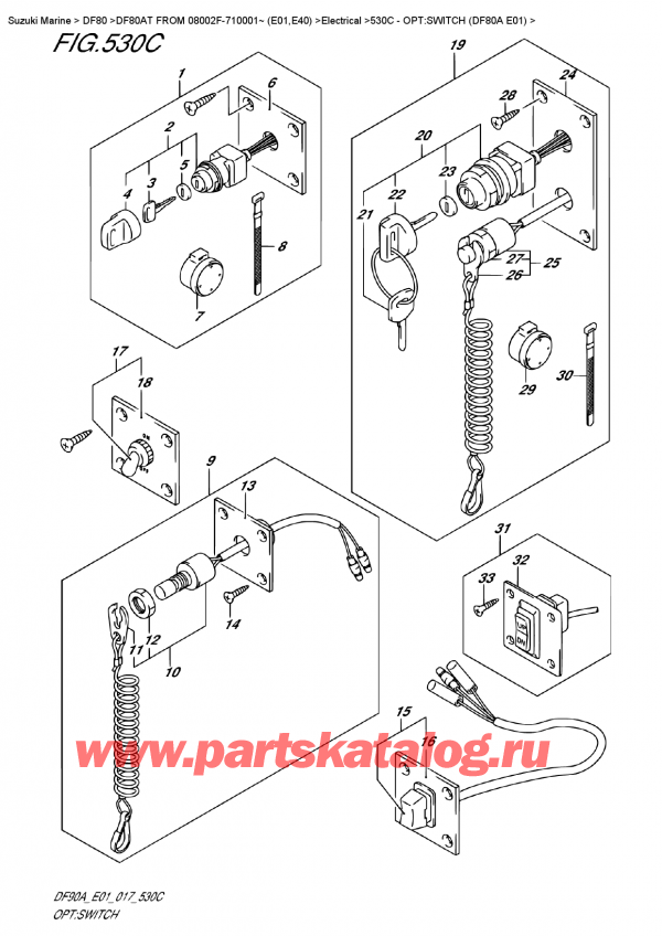 ,    , SUZUKI DF80A TL FROM 08002F-710001~ (E01)   2017 , :  (Df80A E01)