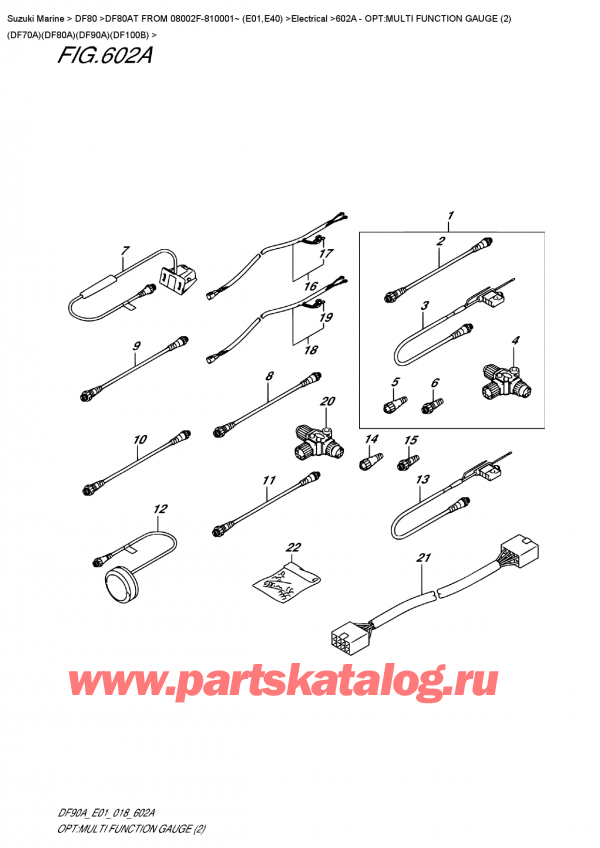  ,   , Suzuki DF80A TL FROM 08002F-810001~ (E01)  2018 , : multi Function Gauge (2) (Df70A) (Df80A) (Df90A) (Df100B)