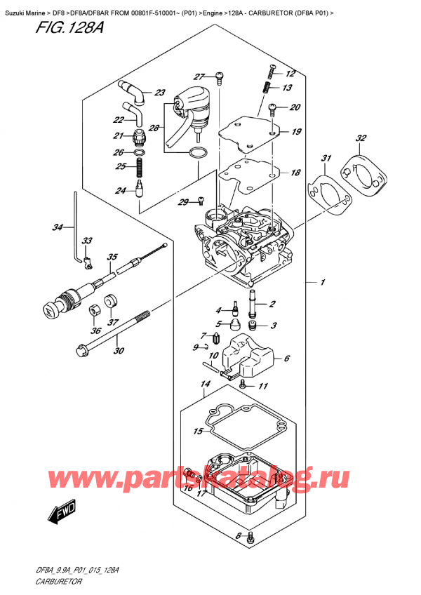  ,   , SUZUKI DF8A S FROM 00801F-510001~ (P01),  (Df8A P01) / Carburetor (Df8A P01)