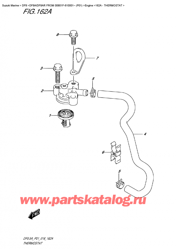   ,    , Suzuki Suzuki DF8A/DF8AR  FROM 00801F-610001~ (P01) , Thermostat - 