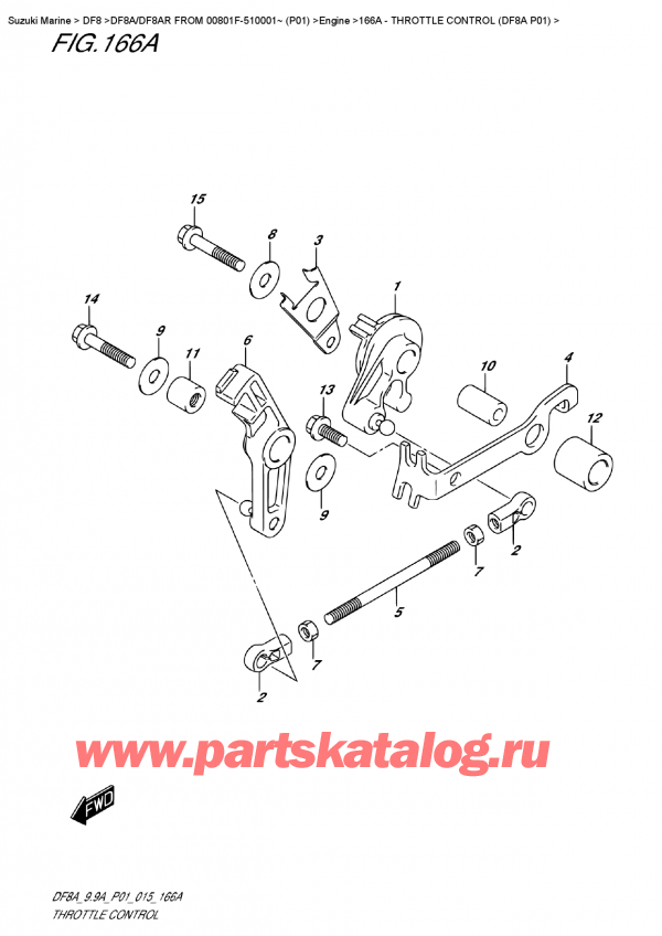   ,   , Suzuki DF8A S FROM 00801F-510001~ (P01)  2015 , Throttle Control  (Df8A  P01)