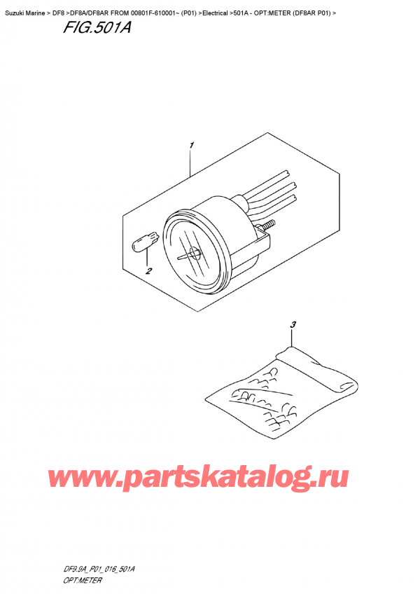   ,   , Suzuki Suzuki DF8A/DF8AR  FROM 00801F-610001~ (P01)   2016 , :  (Df8Ar P01) - Opt:meter (Df8Ar  P01)