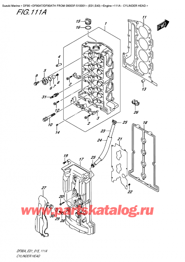  ,   , Suzuki DF90A TL / TX FROM 09003F-510001~ (E01)  2015 , Cylinder  Head