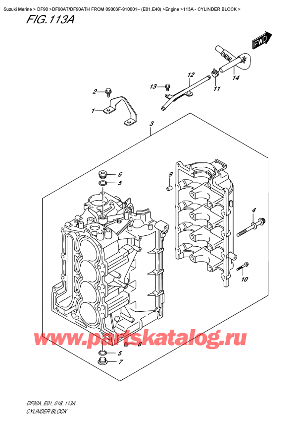 ,    , Suzuki DF90A TL /TX FROM 09003F-810001~ (E01)  2018 , Cylinder  Block