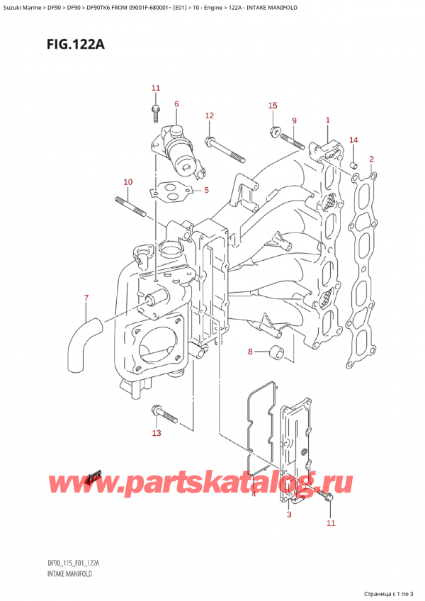  ,   , Suzuki Suzuki DF90TK6 L/X FROM 09001F-680001~  (E01) ,   / Intake Manifold