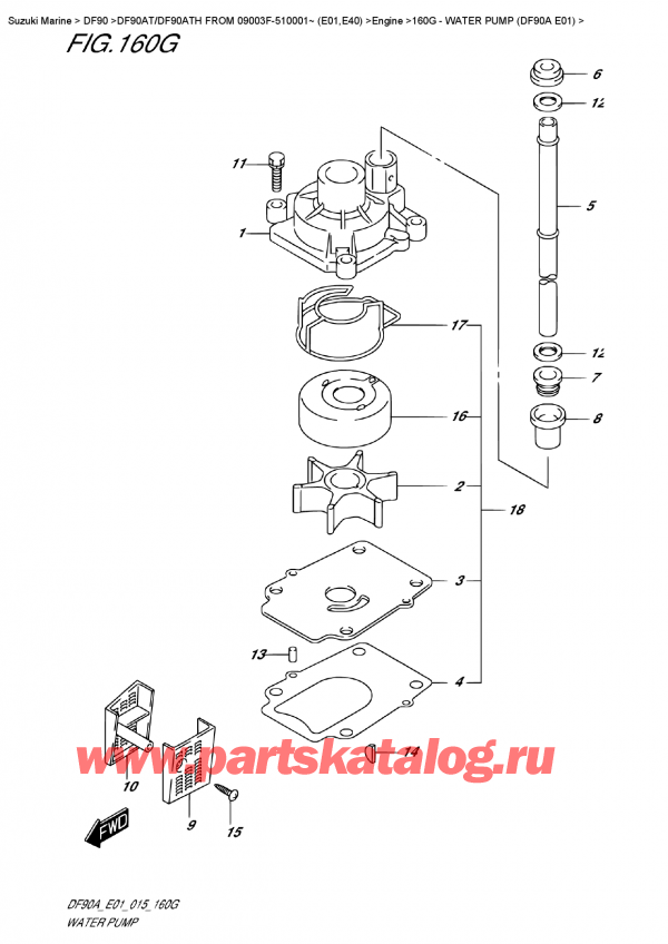  ,   , Suzuki DF90A TL / TX FROM 09003F-510001~ (E01), Water Pump  (Df90A  E01)