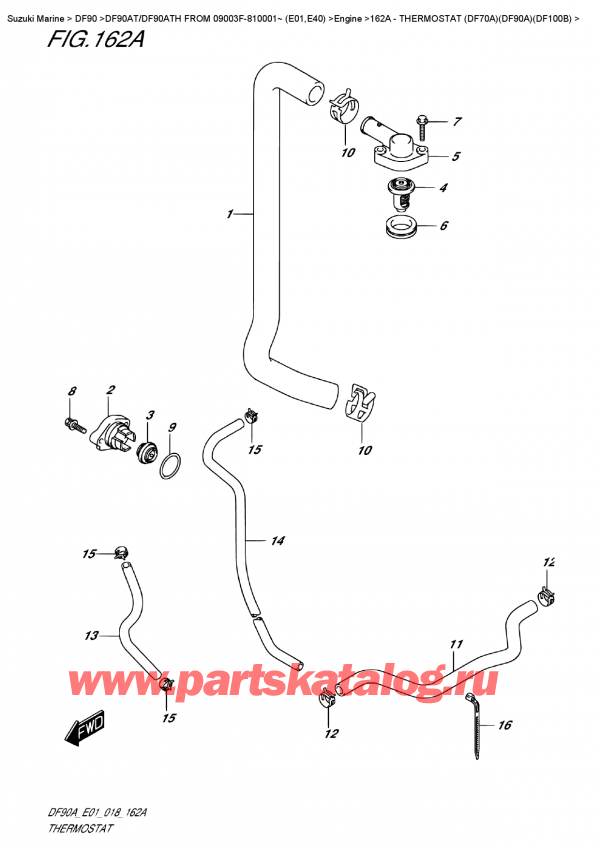   ,   , Suzuki DF90A TL /TX FROM 09003F-810001~ (E01 018), Thermostat  (Df70A)(Df90A)(Df100B)