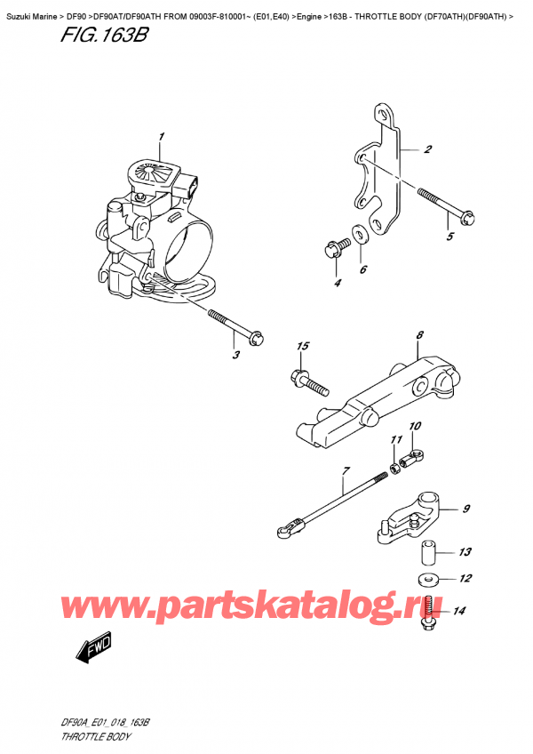 ������ ������������ ��������, �� ��������� ���������, Suzuki DF90A TL /TX FROM 09003F-810001~ (E01 018), Throttle  Body  (Df70Ath)(Df90Ath)