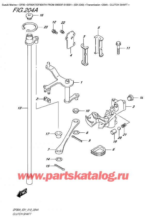 , , SUZUKI DF90A TL / TX FROM 09003F-510001~ (E01)  2015 , Clutch  Shaft