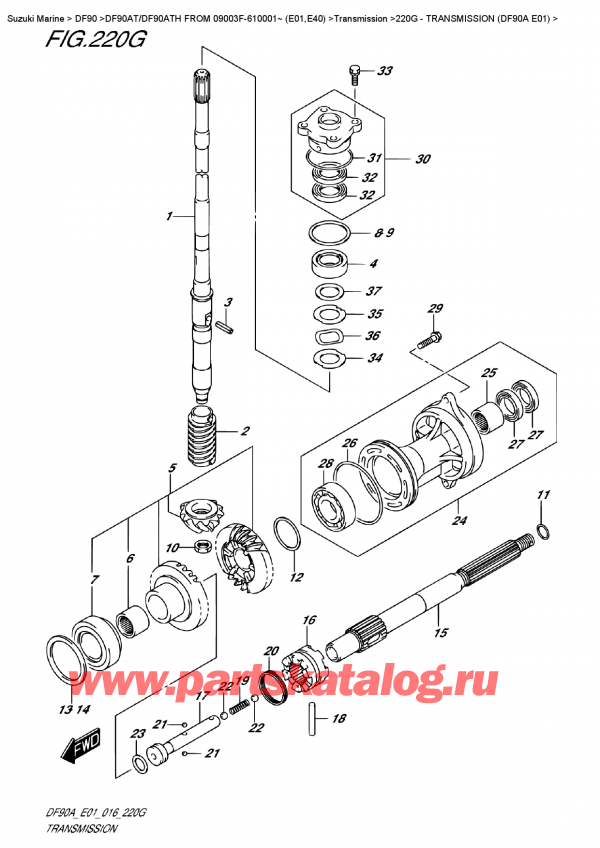  ,   ,  DF90AT/DF90ATH FROM 09003F-610001~ (E01,E40)  ,  (Df90A E01) / Transmission  (Df90A  E01)