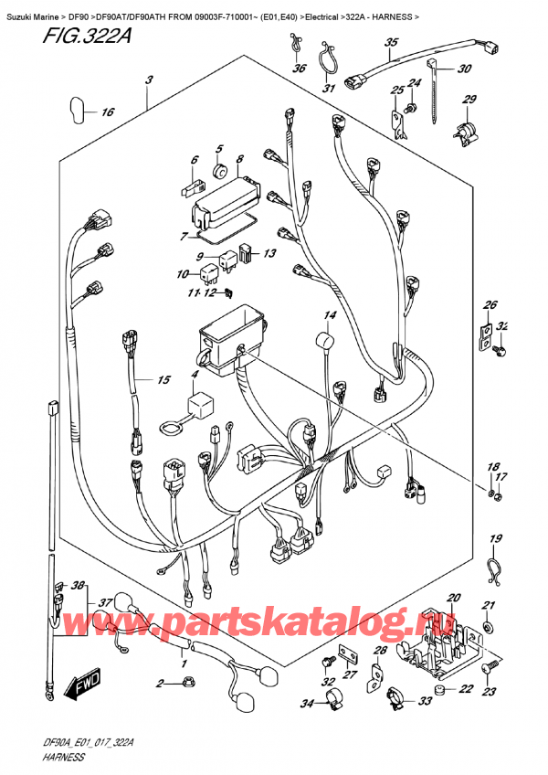  ,   , SUZUKI DF90A TL/TX FROM 09003F-710001~ (E01 017), Harness
