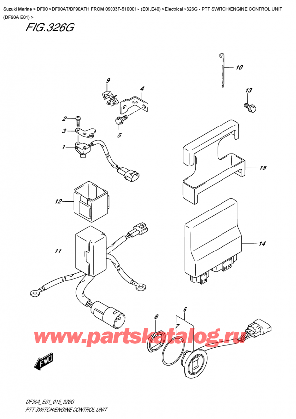  ,  , SUZUKI DF90A TL / TX FROM 09003F-510001~ (E01 015),   /    (Df90A E01)