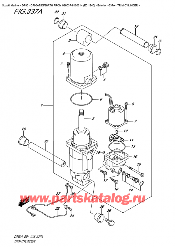   ,   , Suzuki DF90A TL /TX FROM 09003F-810001~ (E01), Trim  Cylinder
