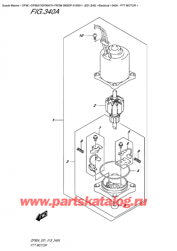  ,    , Suzuki DF90A TL / TX FROM 09003F-510001~ (E01 015)  2015 , Ptt  Motor