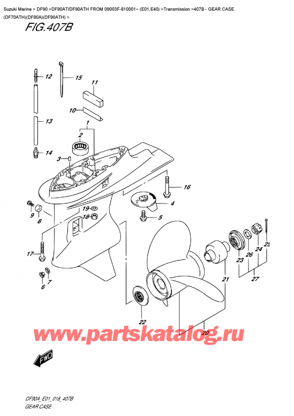  ,   , Suzuki DF90A TL /TX FROM 09003F-810001~ (E01), Gear  Case  (Df70Ath)(Df80A)(Df90Ath)