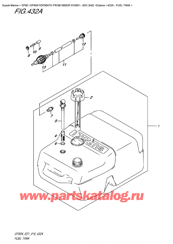 ,  , Suzuki DF90AT/DF90ATH FROM 09003F-610001~ (E01,E40)    2016 , Fuel  Tank