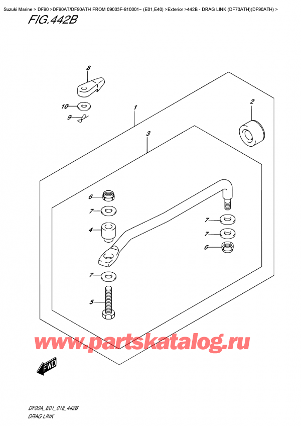 ������ ������������ ��������, �� ���������, Suzuki DF90A TL /TX FROM 09003F-810001~ (E01 018), ������������� ���� (Df70Ath) (Df90Ath) - Drag  Link  (Df70Ath)(Df90Ath)