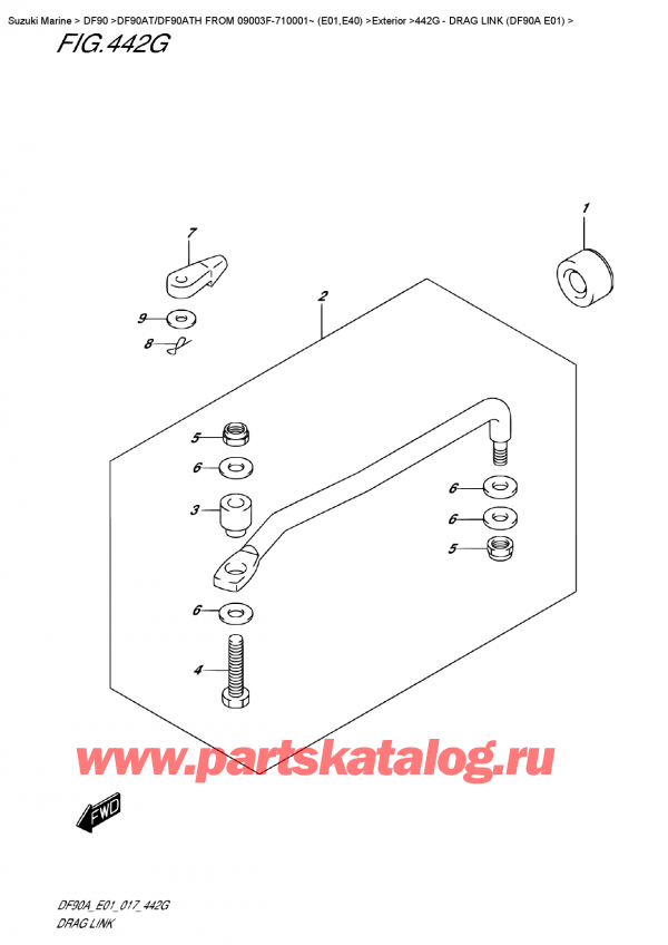 ,   , Suzuki DF90A TL/TX FROM 09003F-710001~ (E01 017), Drag  Link  (Df90A  E01)