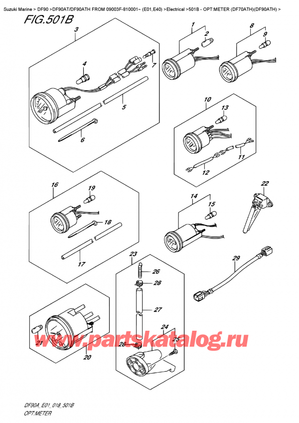  ,    , Suzuki DF90A TL /TX FROM 09003F-810001~ (E01), Opt:meter (Df70Ath)(Df90Ath)