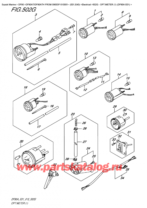  ,   , Suzuki DF90A TL / TX FROM 09003F-510001~ (E01), Opt:meter (1)  (Df90A  E01)