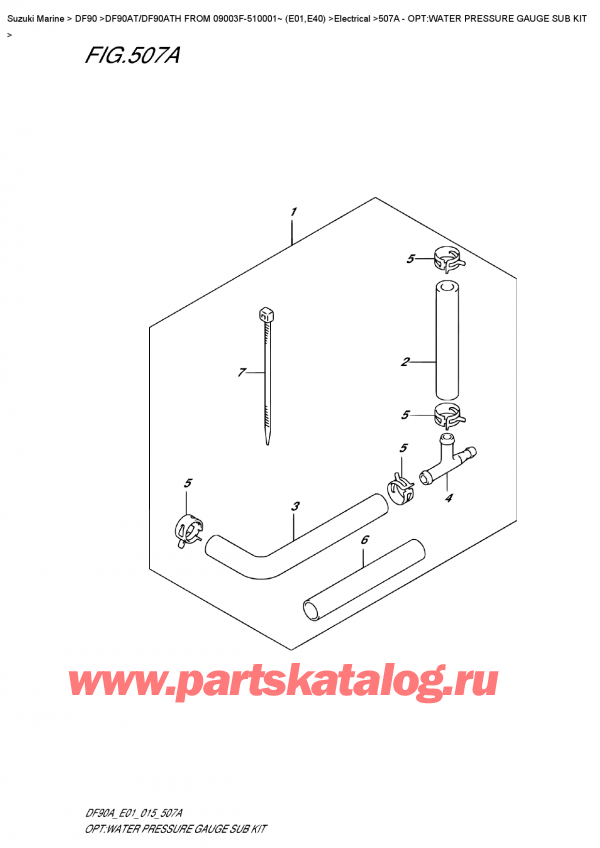   ,   , Suzuki DF90A TL / TX FROM 09003F-510001~ (E01)  2015 , Opt:water  Pressure  Gauge  Sub  Kit