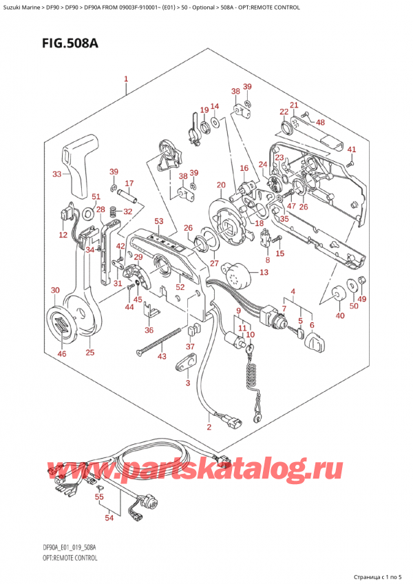 ,  , Suzuki DF90A TL/TX FROM 09003F-910001~ (E01 019)  2019 , Opt:remote Control