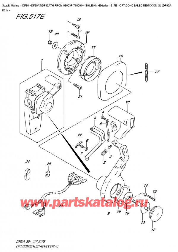  ,   , Suzuki DF90A TL/TX FROM 09003F-710001~ (E01), Opt:concealed  Remocon  (1)  (Df90A  E01) / :  ,   (1) (Df90A E01)