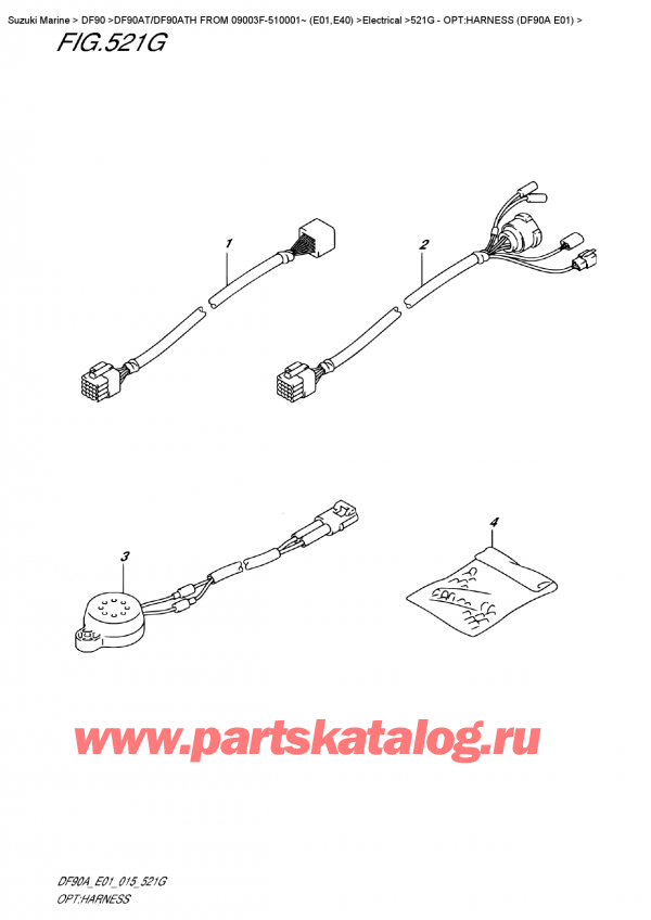 ������ ��������, �� ��������� ���������, SUZUKI DF90A TL / TX FROM 09003F-510001~ (E01 015), Opt:harness  (Df90A  E01)