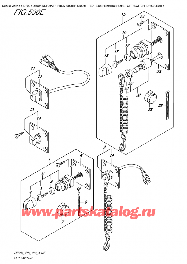  ,  , Suzuki DF90A TL / TX FROM 09003F-510001~ (E01), :  (Df90A E01) / Opt:switch  (Df90A  E01)