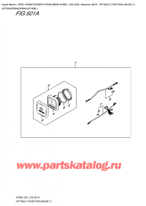  ,   , Suzuki DF90A TL /TX FROM 09003F-810001~ (E01 018), : multi Function Gauge (1) (Df70A) (Df80A) (Df90A) (Df100B) - Opt:multi  Function  Gauge  (1)  (Df70A)(Df80A)(Df90A)(Df100B)