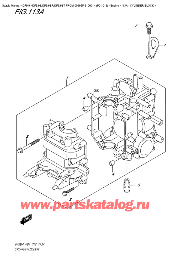 ��������, , Suzuki DF9.9B S / L FROM 00995F-610001~  (P01  016), Cylinder  Block