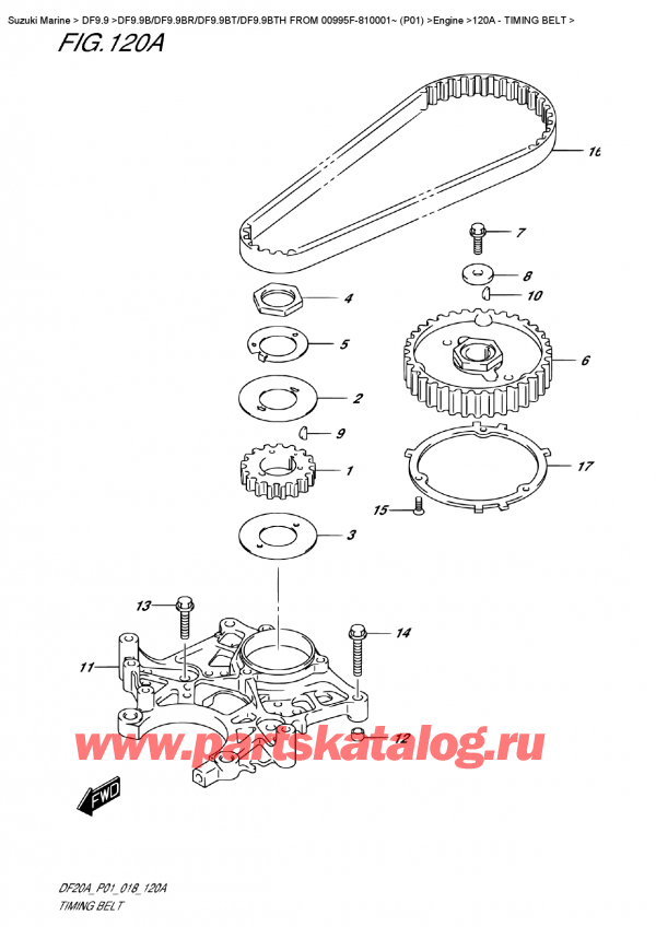  ,  , Suzuki DF9.9B TL FROM 00995F-810001~ (P01)   2018 , Timing  Belt