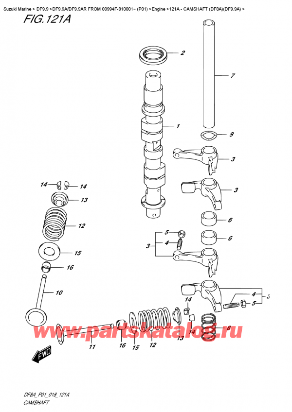 ,   ,  DF9.9A S FROM 00994F-810001~ (P01)  2018 ,   (Df8A) (Df9.9A) / Camshaft (Df8A)(Df9.9A)