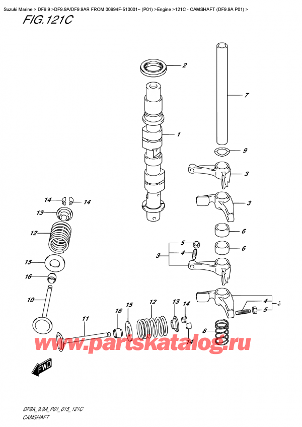  ,   , Suzuki DF9.9AS FROM 00994F-510001~ (P01)  2015 ,   (Df9.9A P01)