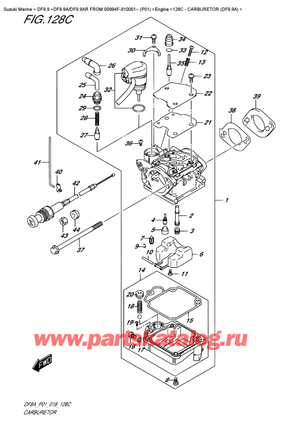   ,    , Suzuki DF9.9A S FROM 00994F-810001~ (P01), Carburetor (Df9.9A)