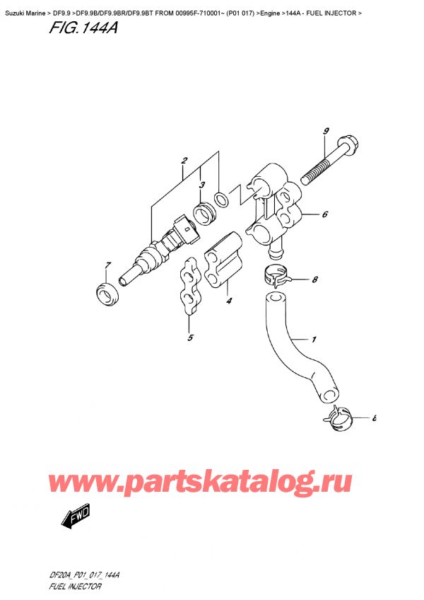 ,   , Suzuki DF9.9B TL FROM 00995F-710001~ (P01 017), Fuel  Injector