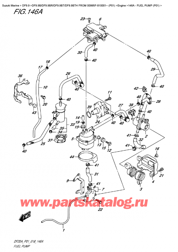 ,   ,  DF9.9B TL FROM 00995F-810001~ (P01)   2018 ,   (P01) / Fuel  Pump  (P01)