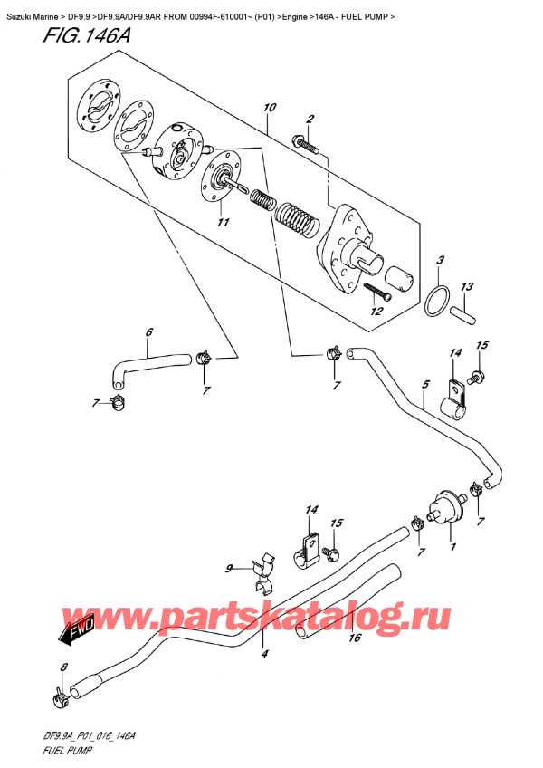 , , Suzuki DF9.9A/DF9.9AR FROM 00994F-610001~ (P01)  , Fuel Pump /  