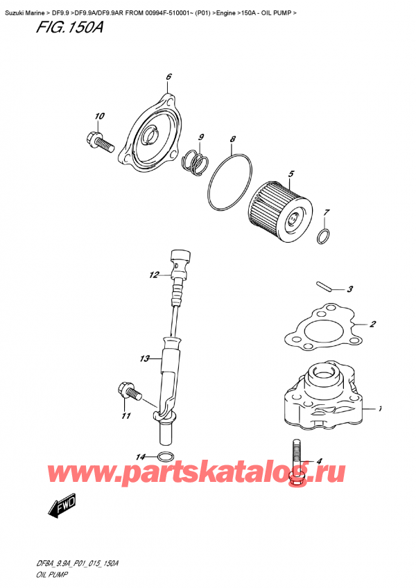   ,   , Suzuki DF9.9AS FROM 00994F-510001~ (P01)  2015 , Oil Pump