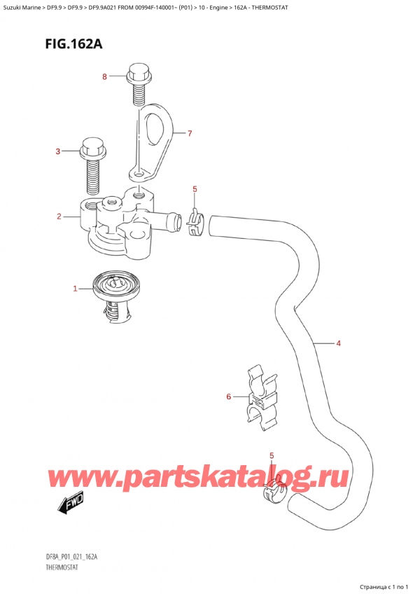  ,   , Suzuki Suzuki DF9.9A S FROM 00994F-140001~ (P01 021) , Thermostat