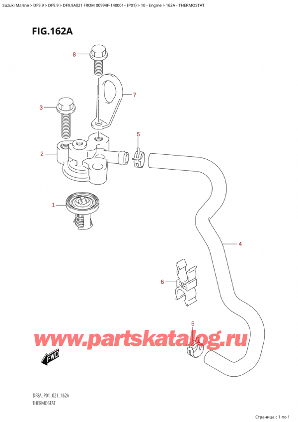   ,    , SUZUKI Suzuki DF9.9A S FROM 00994F-140001~ (P01 021) , Thermostat