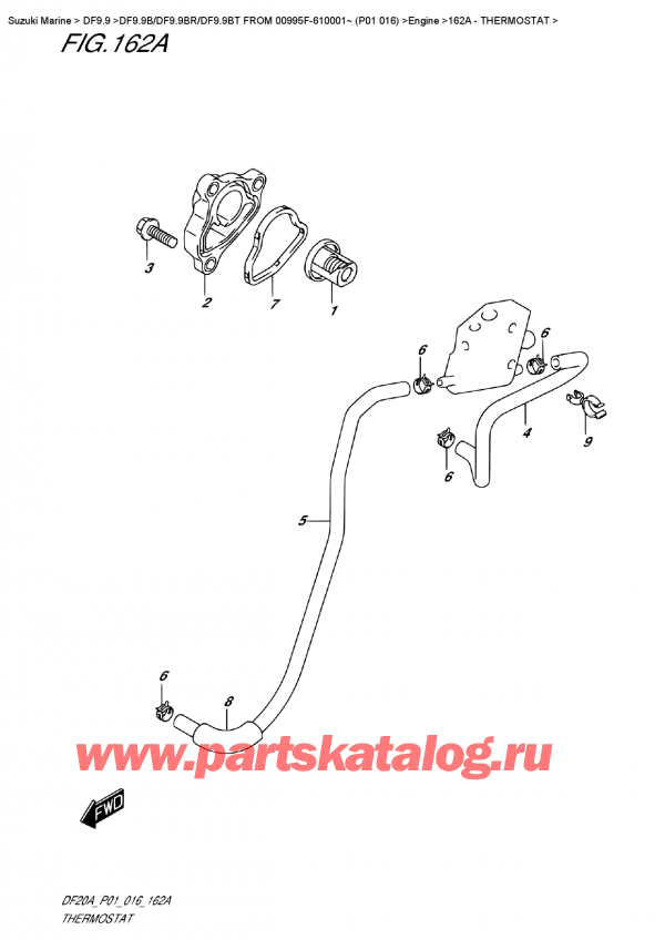  ,    , Suzuki DF9.9B TL FROM 00995F-610001~ (P01 016)    2016 , Thermostat