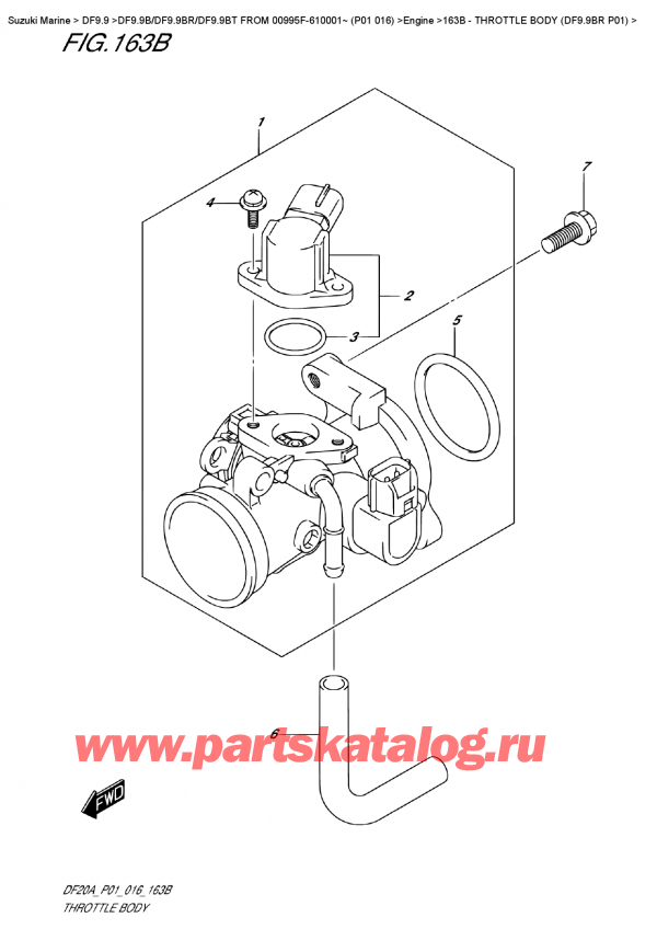 ��������, �� �����, Suzuki DF9.9 BR S / L FROM 00995F-610001~  (P01  016)  , �������� ���� (Df9.9Br P01)