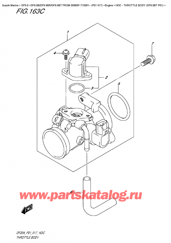   ,  , Suzuki DF9.9B TL FROM 00995F-710001~ (P01 017), Throttle  Body  (Df9.9Bt  P01)