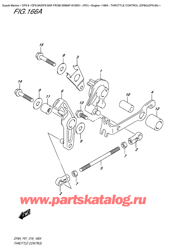  ,   , Suzuki DF9.9A S FROM 00994F-810001~ (P01)  2018 , Throttle  Control  (Df8A)(Df9.9A) /   (Df8A) (Df9.9A)