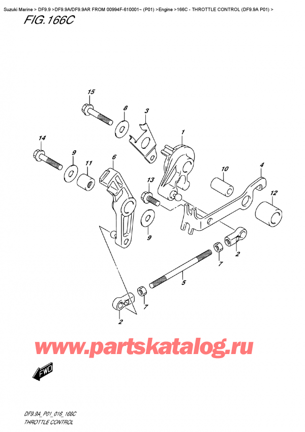  ,    , Suzuki DF9.9A/DF9.9AR FROM 00994F-610001~ (P01)  , Throttle  Control  (Df9.9A  P01)